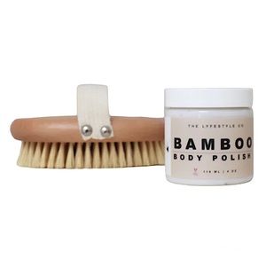 The Lifestyle Co Bamboo Body Polish & Soothing Skin Exfoliator 4oz NEW